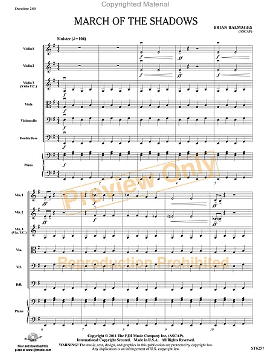 March of the Shadows String Orchestra scores gallery preview page 2