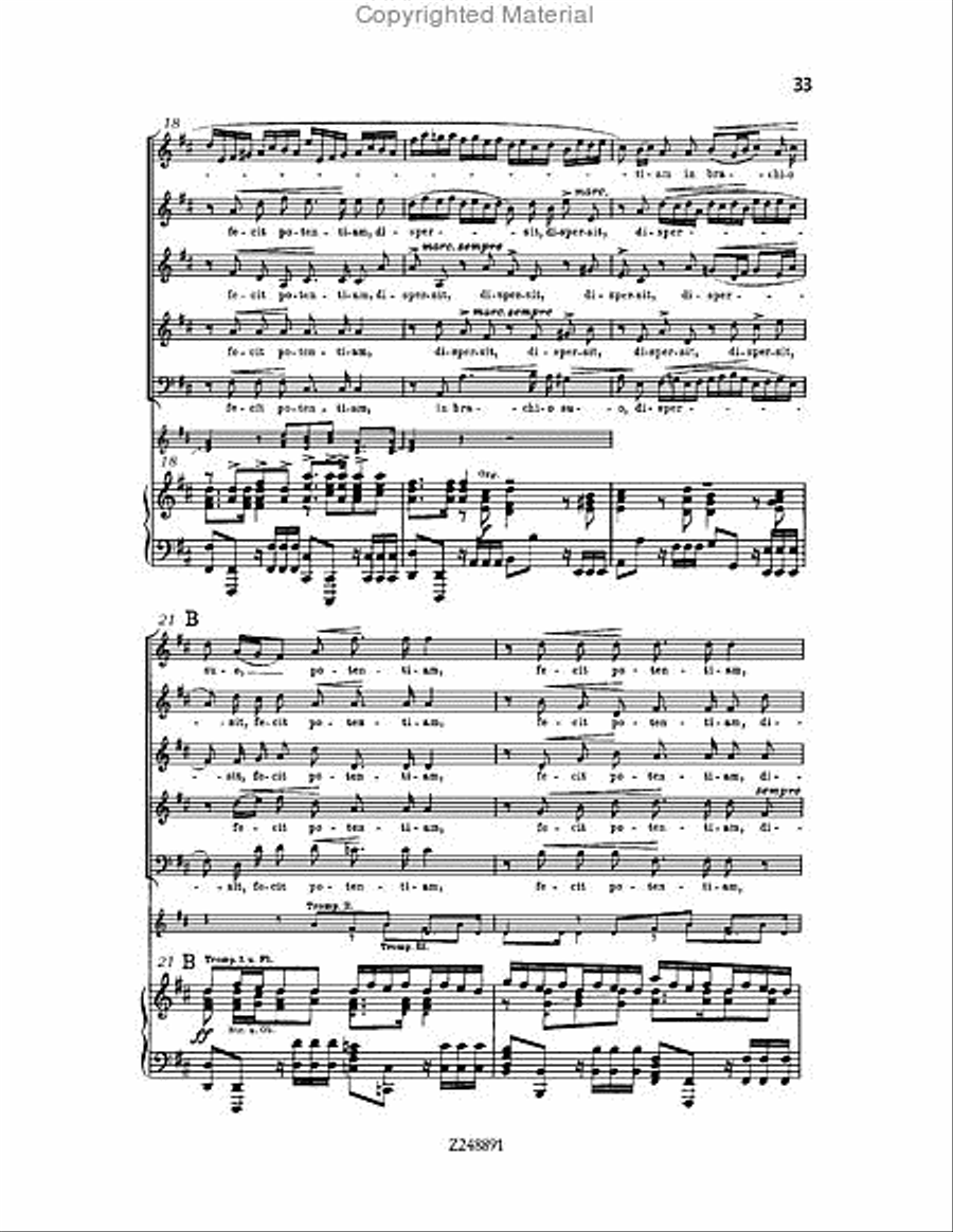 Magnificat in D major, BWV 243 Choir scores gallery preview page 33