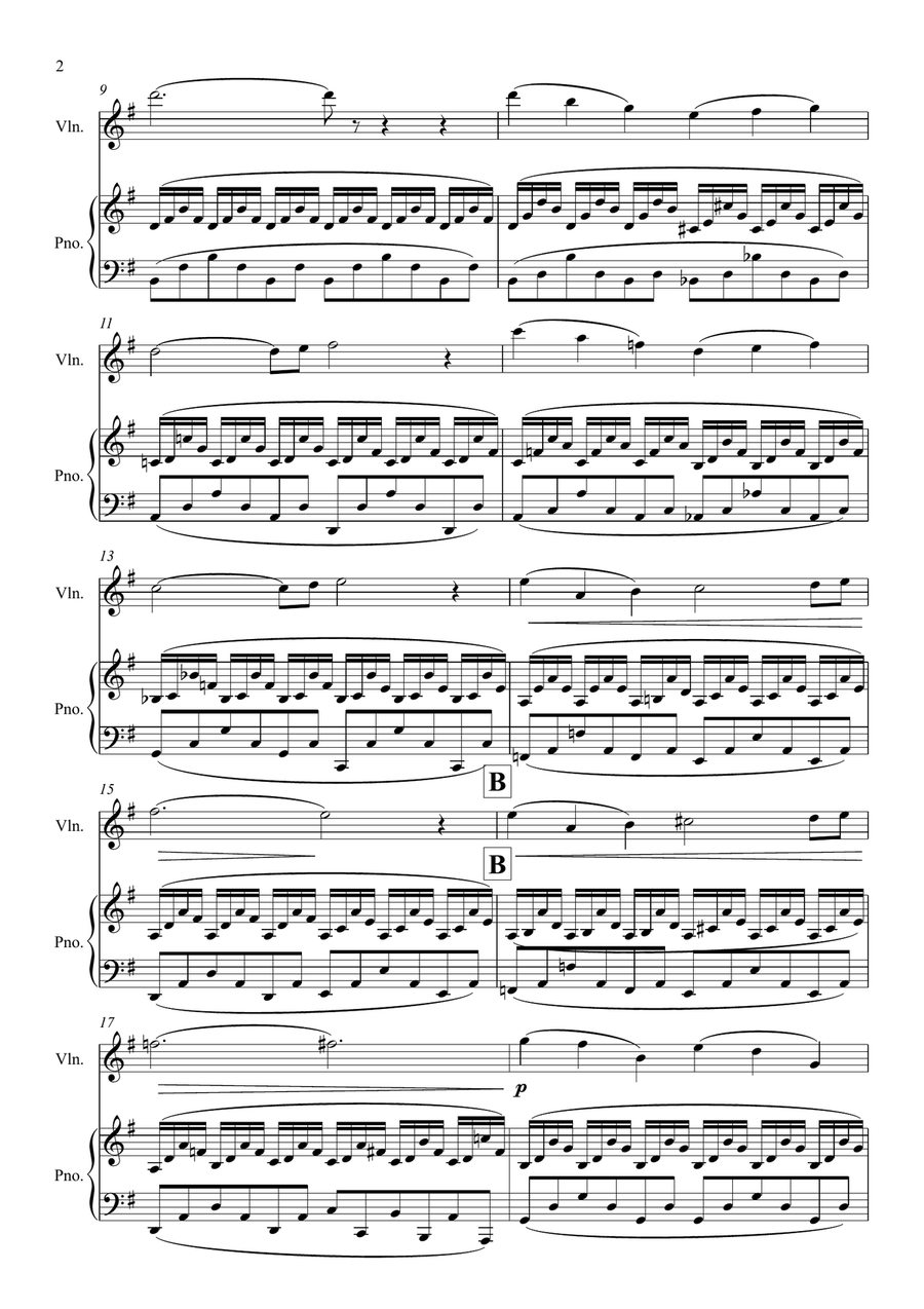 Saint-Saëns: Le Carnaval des Animaux XIII. Le Cygne (The Swan) - violin and piano Violin Solo scores gallery preview page 2