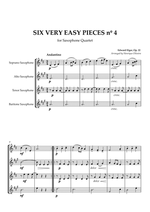 Six Very Easy Pieces nº 4 (Andantino) - For Saxophone Quartet