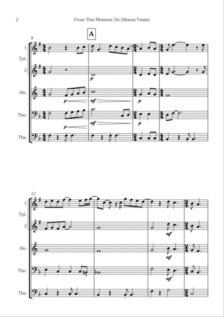From This Moment On Brass Quintet scores gallery preview page 2
