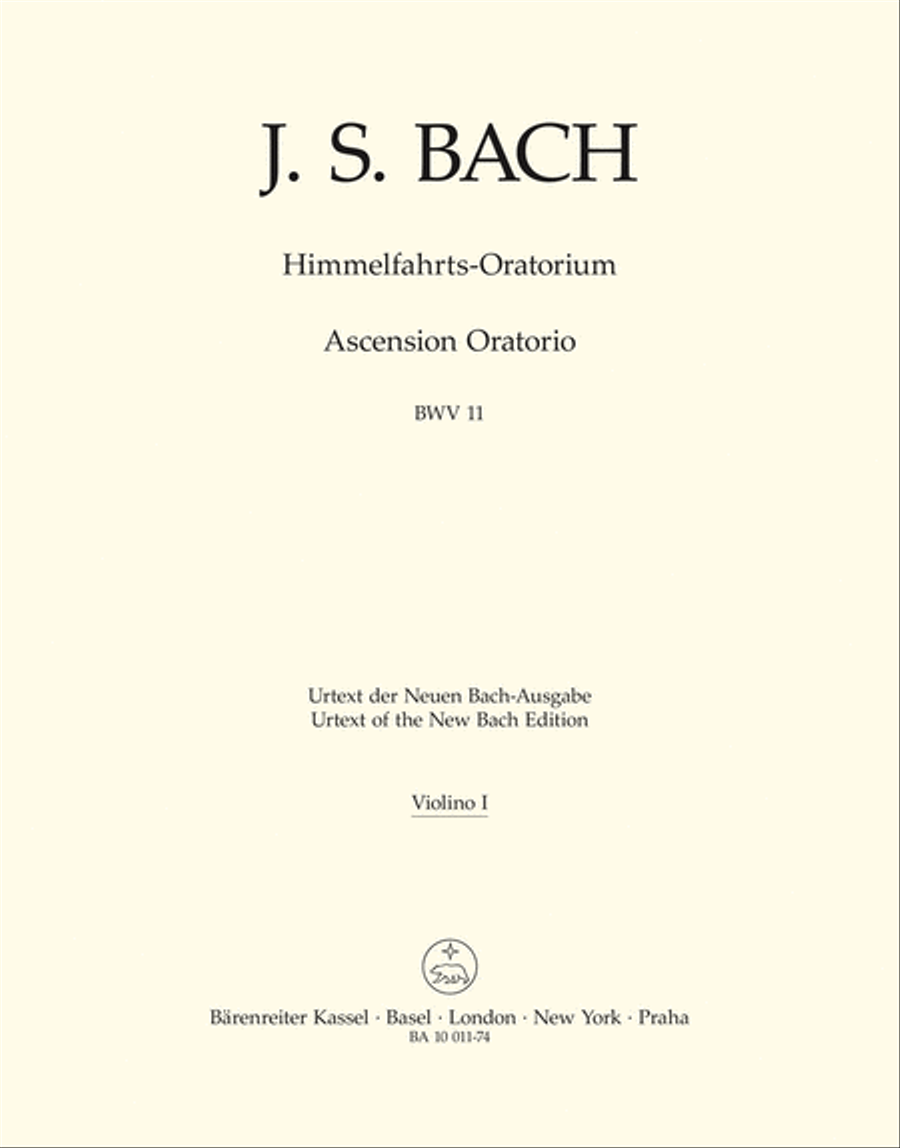 Ascension Oratorio BWV 11 Violin scores gallery preview page 1