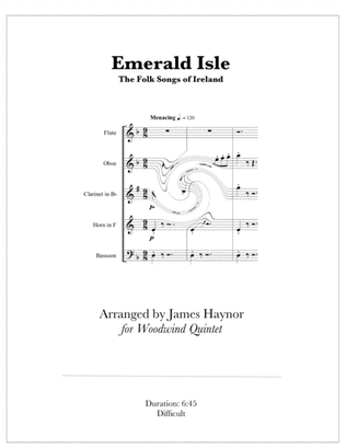 Book cover for Emerald Isle - The Folk Songs of Ireland for Woodwind Quintet