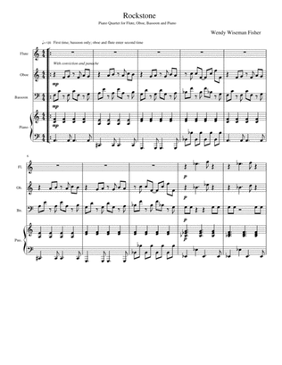 Book cover for Rockstone - Piano Quartet for Bassoon, Oboe, Flute, and Piano