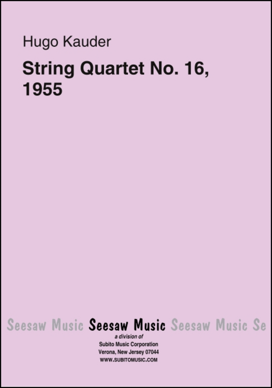 String Quartet No. 16, 1955