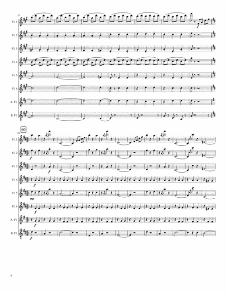 The Skaters' Waltz (Les Patineurs), for flute choir Flute Choir scores gallery preview page 4
