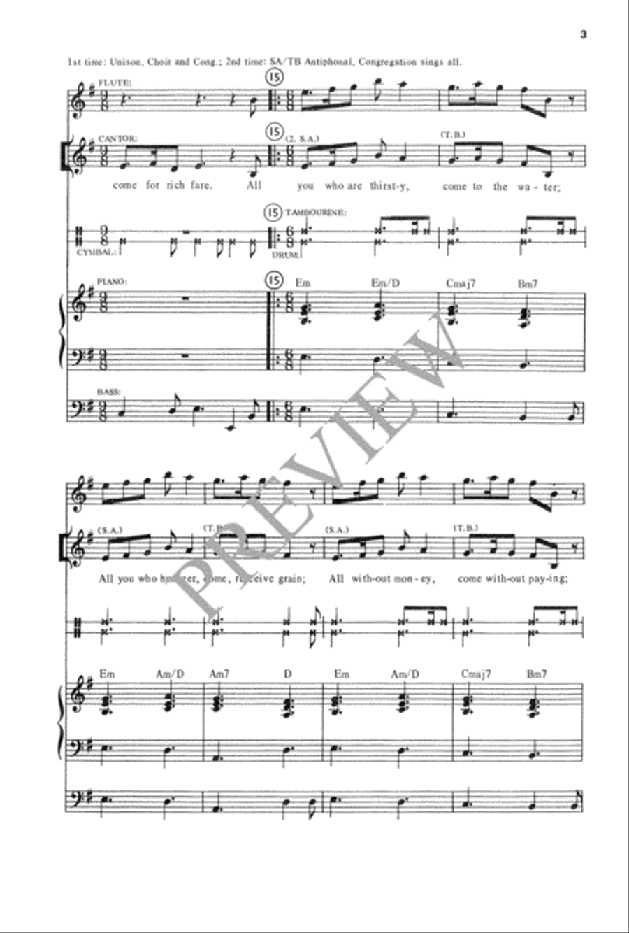 All You Who Are Thirsty 4-Part scores gallery preview page 4