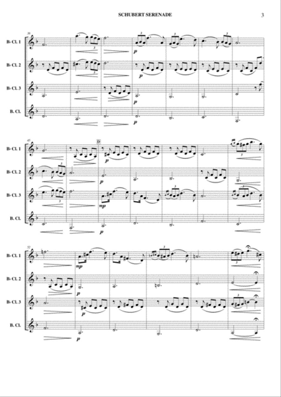 Schubert Serenade - Clarinet Quartet Clarinet Quartet scores gallery preview page 4