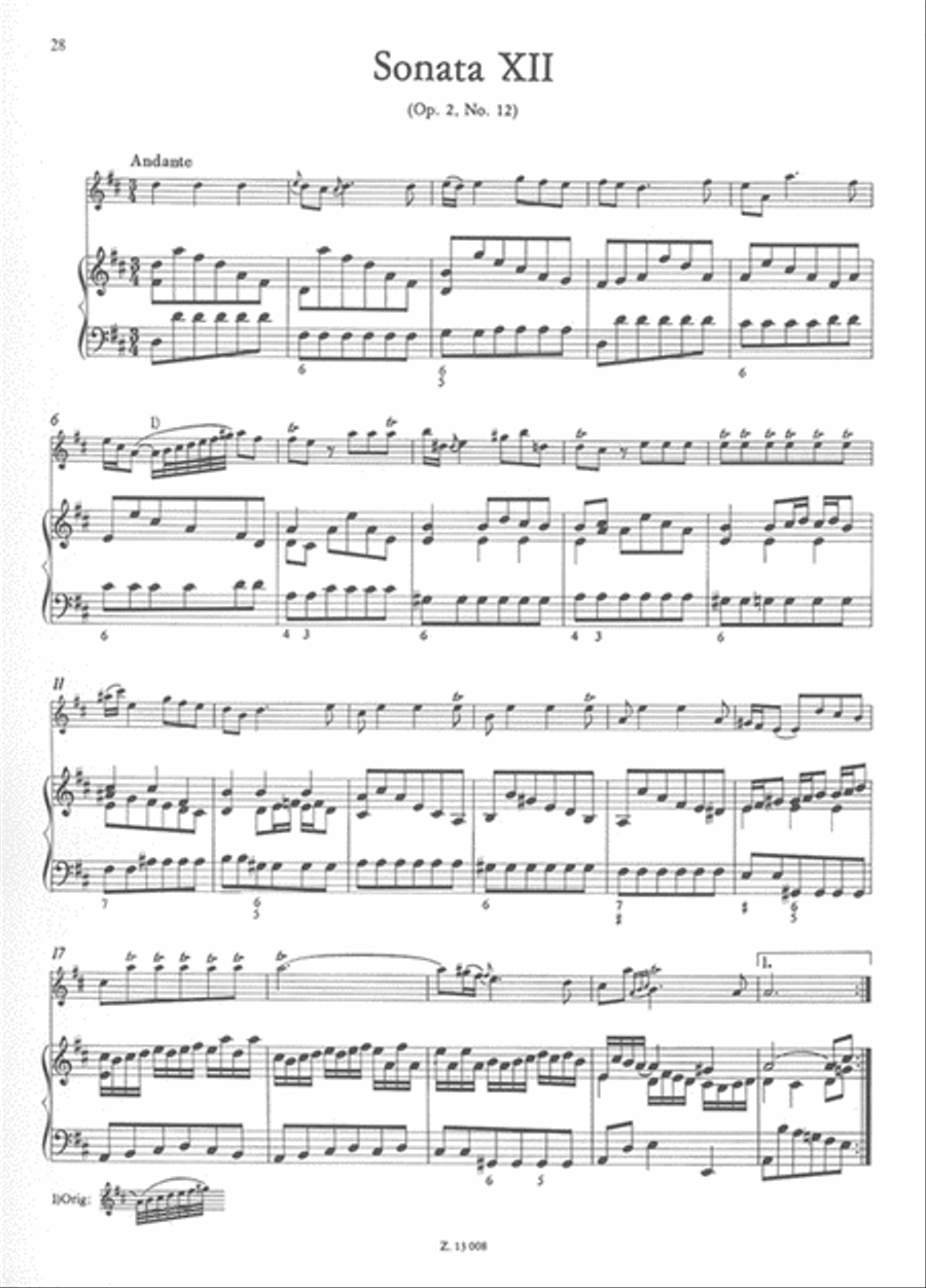 12 Sonate Op. 2, Vol. IV, nos. 10-12 Flute scores gallery preview page 4
