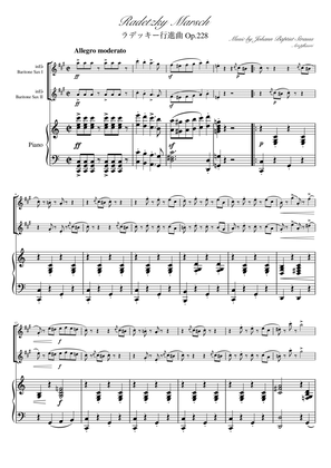 Book cover for "Radetzky Marsch" (Cdur) piano trio / baritone sax duet