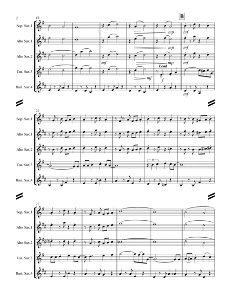 The Way You Look Tonight Saxophone Quartet scores gallery preview page 3