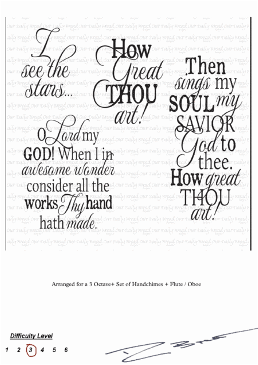 How Great Thou Art Handbell Choir scores gallery preview page 1