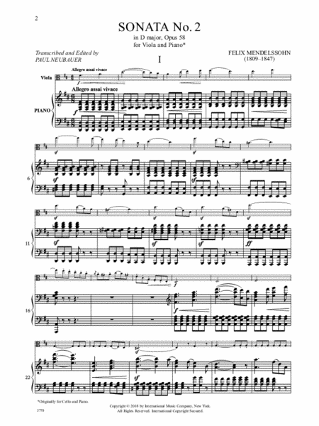 Sonata No. 2 In D Major, Op. 58