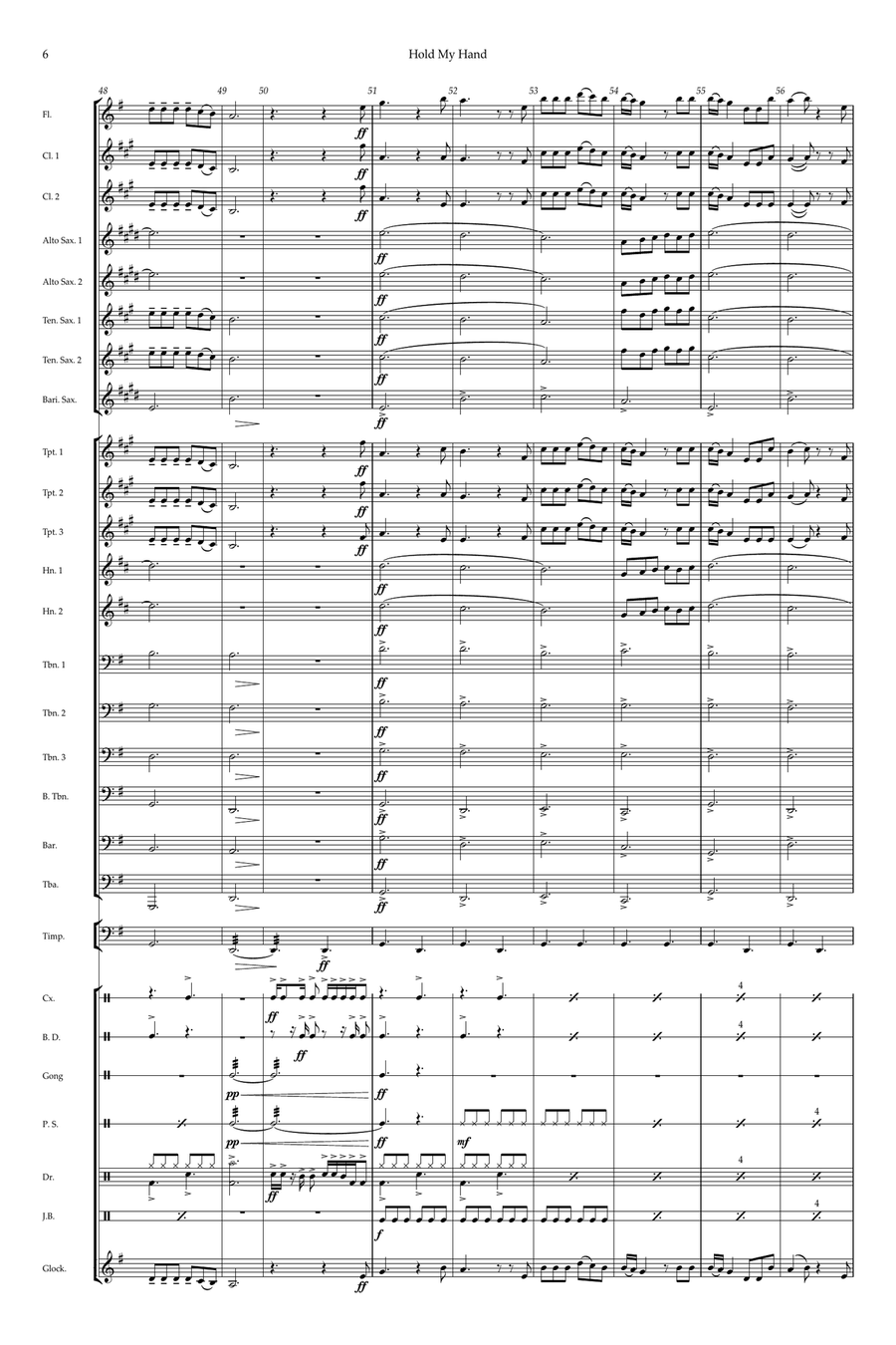 Hold My Hand Concert Band scores gallery preview page 6