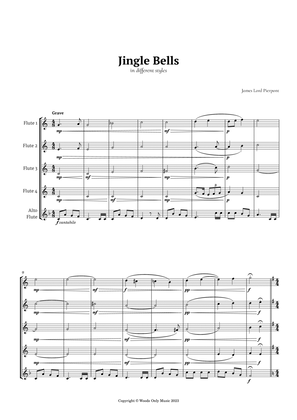 Jingle Bells in Different Styles for Flute Quintet