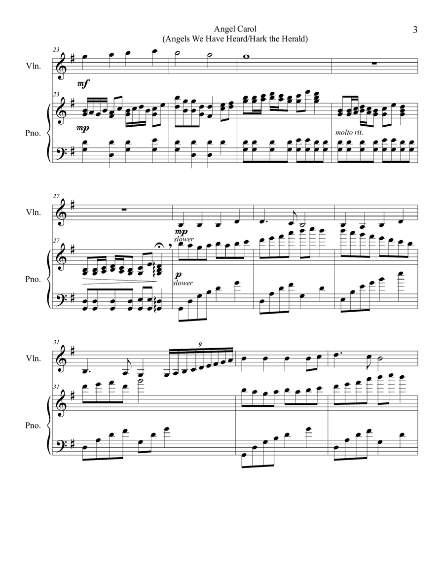Angel Carol Angel Carol Violin Solo scores gallery preview page 5