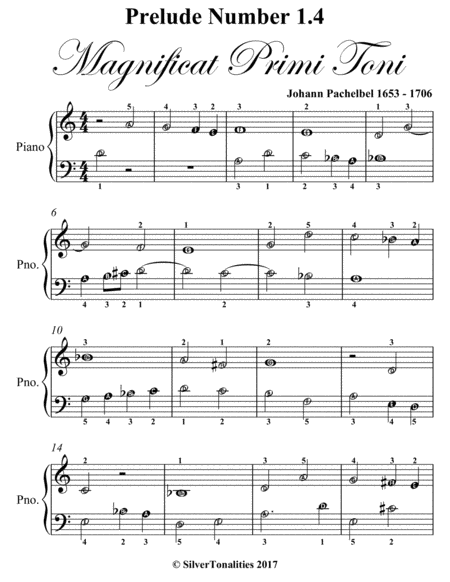 Prelude Number 1.4 Magnificat Primi Toni Easy Piano Sheet Music