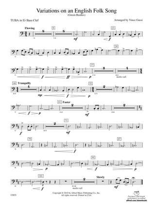 Variations on an English Folk Song: (wp) E-flat Tuba B.C.