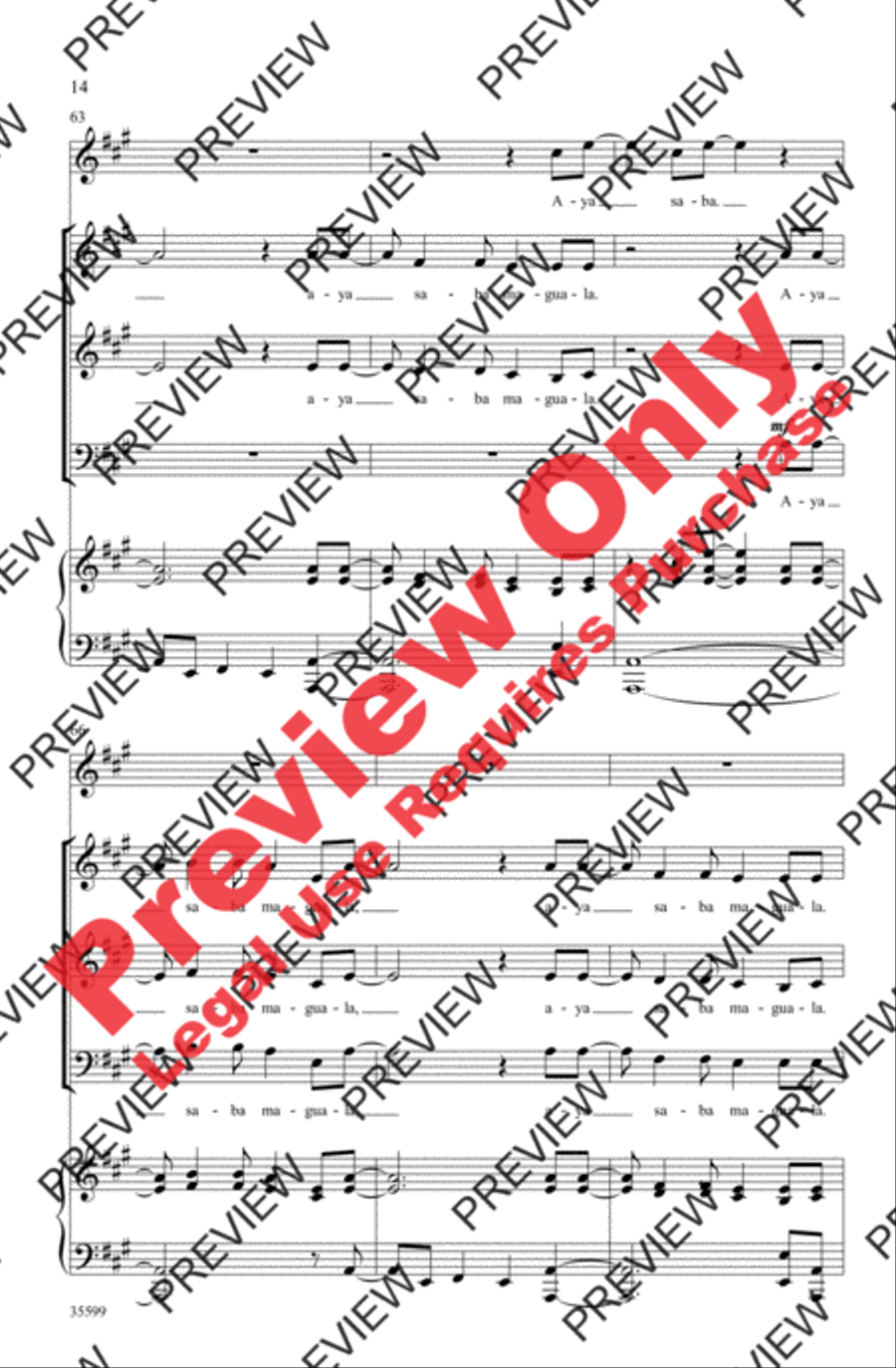 Aya Ngena Aya Ngena 3-Part scores gallery preview page 14