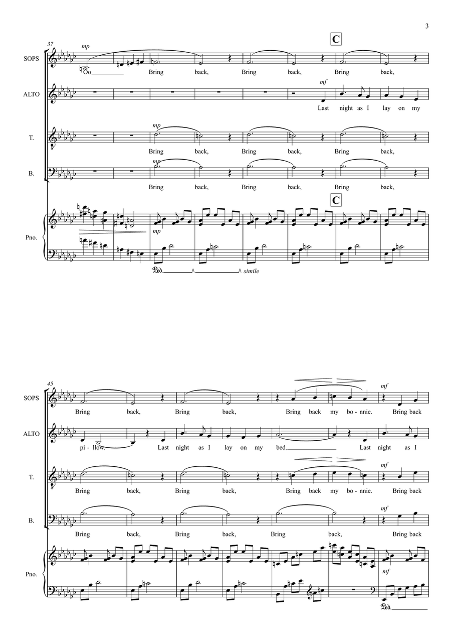 My Bonnie lies over the Ocean 4-Part scores gallery preview page 3