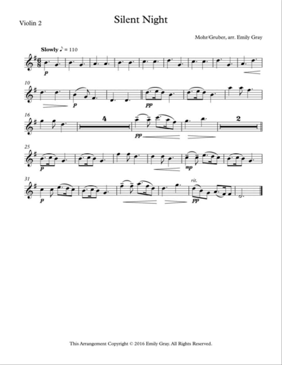 Four Christmas Carols for Four Violins Violin scores gallery preview page 5