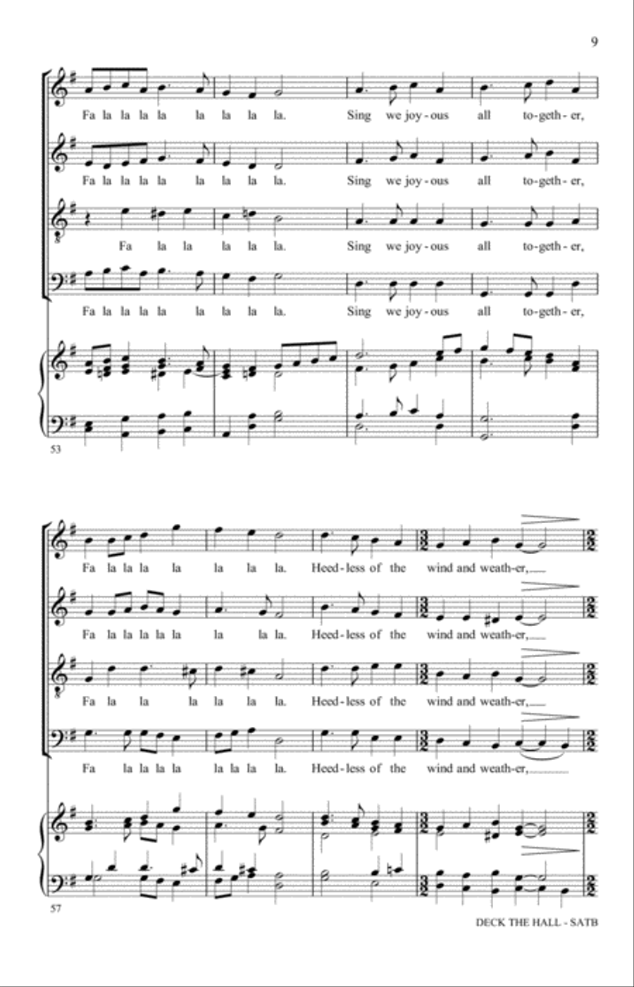 Deck The Hall (arr. Philip Lawson) 4-Part scores gallery preview page 7