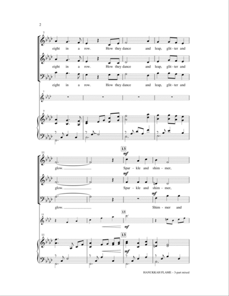 Hanukkah Flame 3-Part scores gallery preview page 2