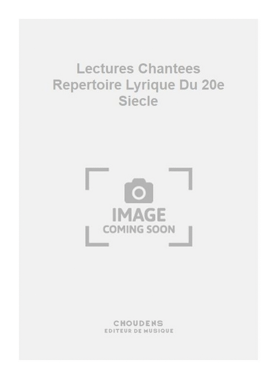 Lectures Chantees Repertoire Lyrique Du 20e Siecle School and Community scores gallery preview page 1