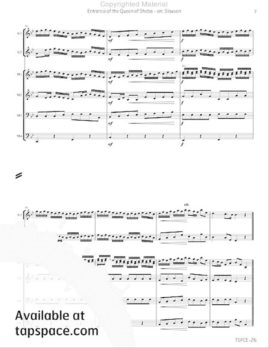 Entrance of the Queen of Sheba Percussion Ensemble scores gallery preview page 12