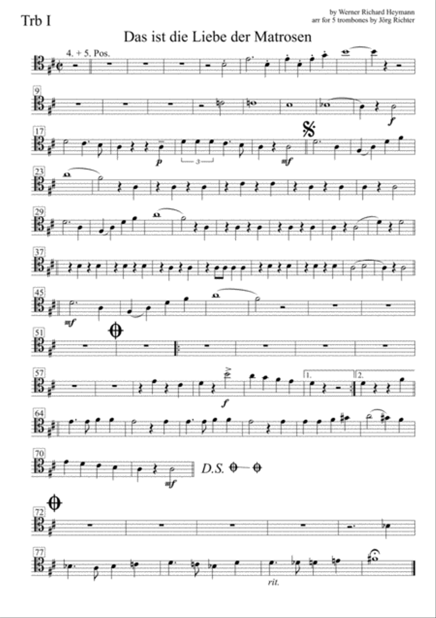 Das Ist Die Liebe Der Matrosen Brass Quintet scores gallery preview page 6