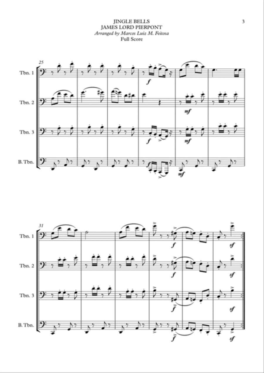 15 Christmas Songs (BOOK 1) - Trombone Quartet Brass Quartet scores gallery preview page 5