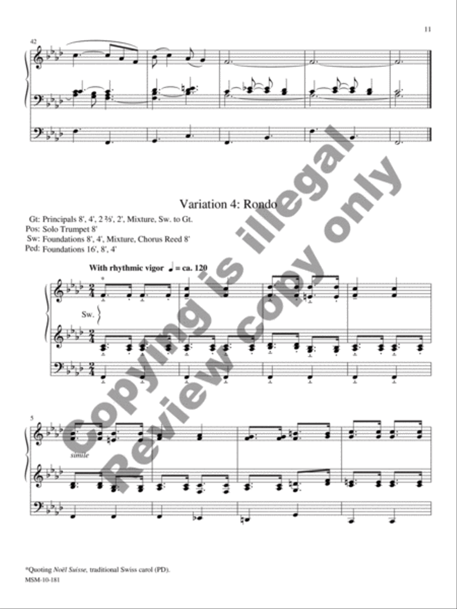 Theme and Variations on Noël Nouvelet Organ scores gallery preview page 7