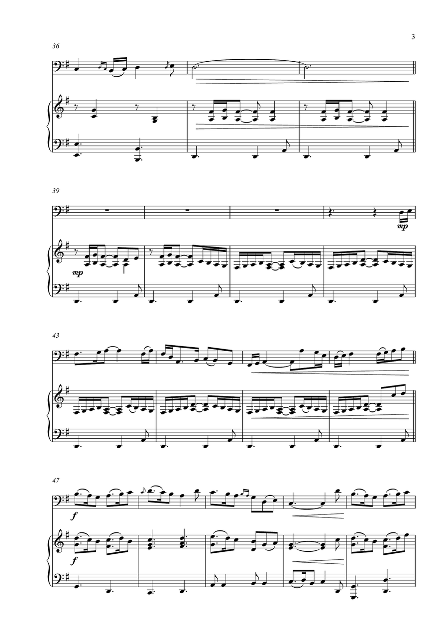 Lough Erin Shore - for 'Cello and Piano Piano scores gallery preview page 4