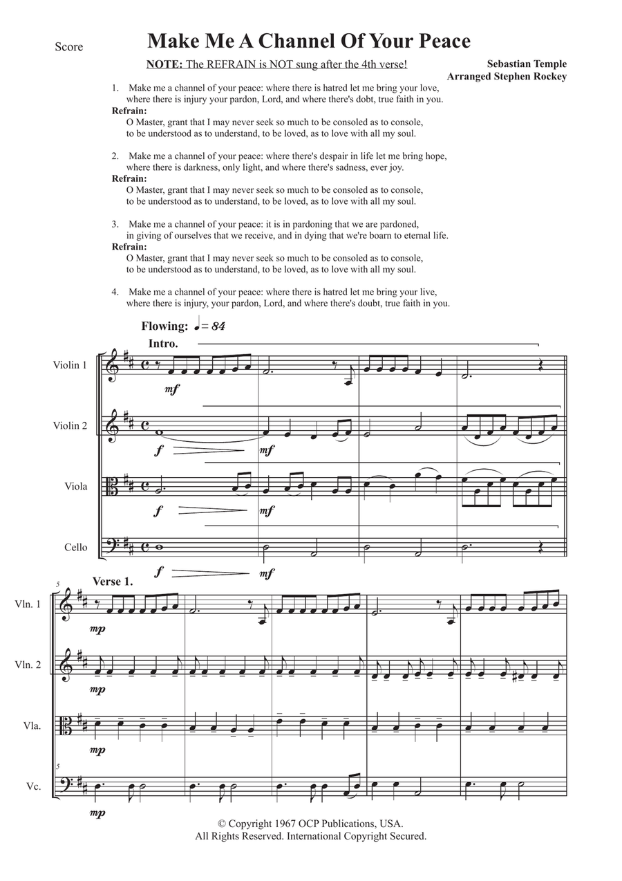 Make Me A Channel Of Your Peace (prayer Of St. Francis) String Quartet scores gallery preview page 3