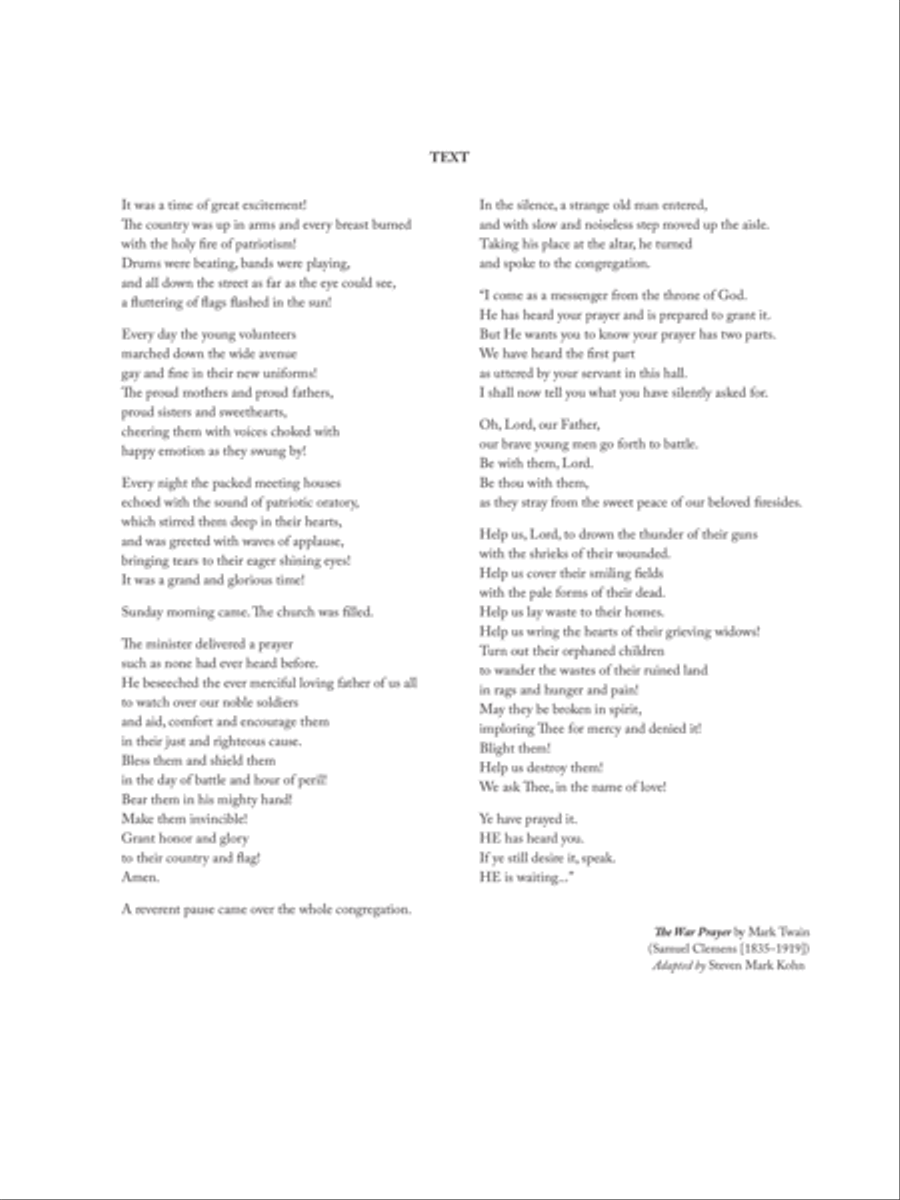 The War Prayer Medium Voice scores gallery preview page 2