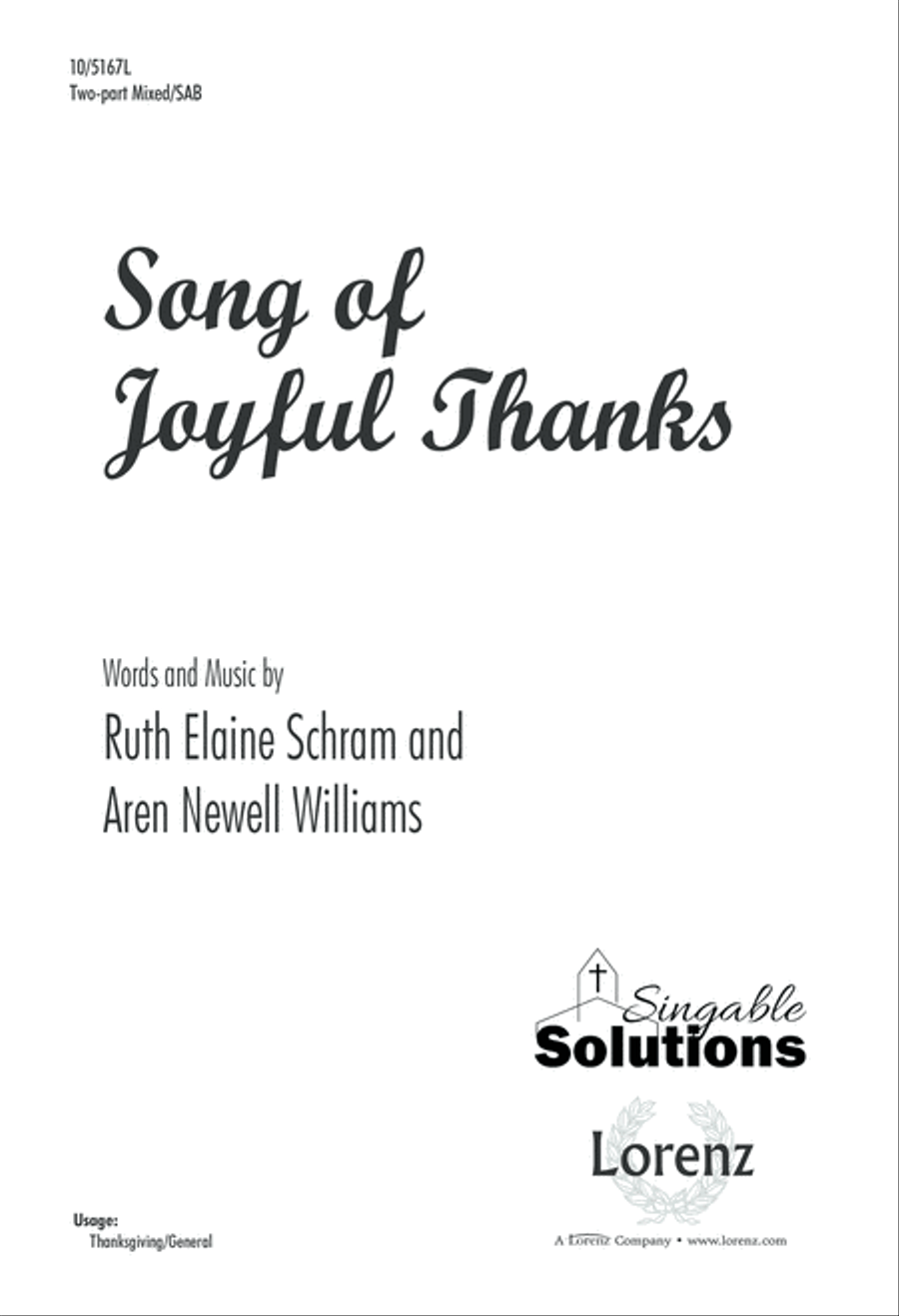 Song of Joyful Thanks 2-Part scores gallery preview page 1