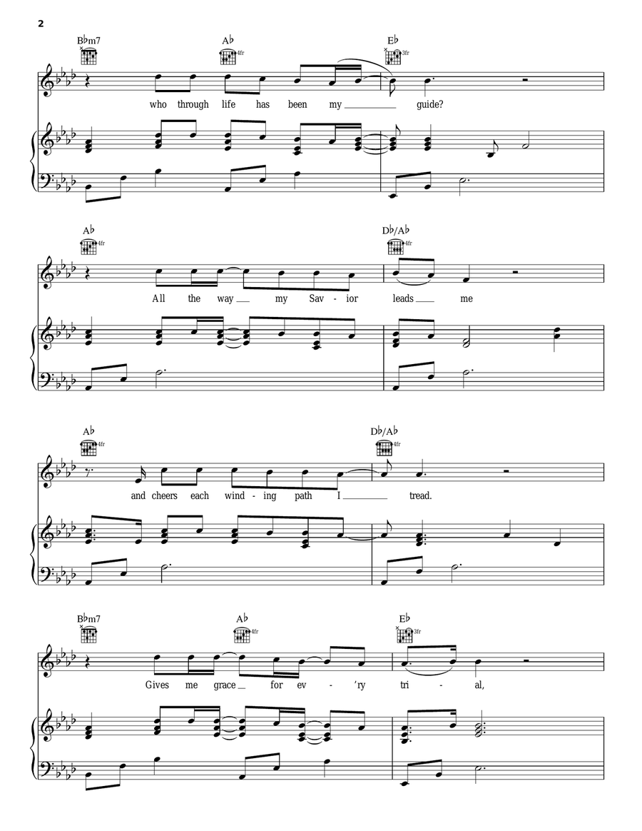 All The Way My Savior Leads Me Piano, Vocal, Guitar scores gallery preview page 2