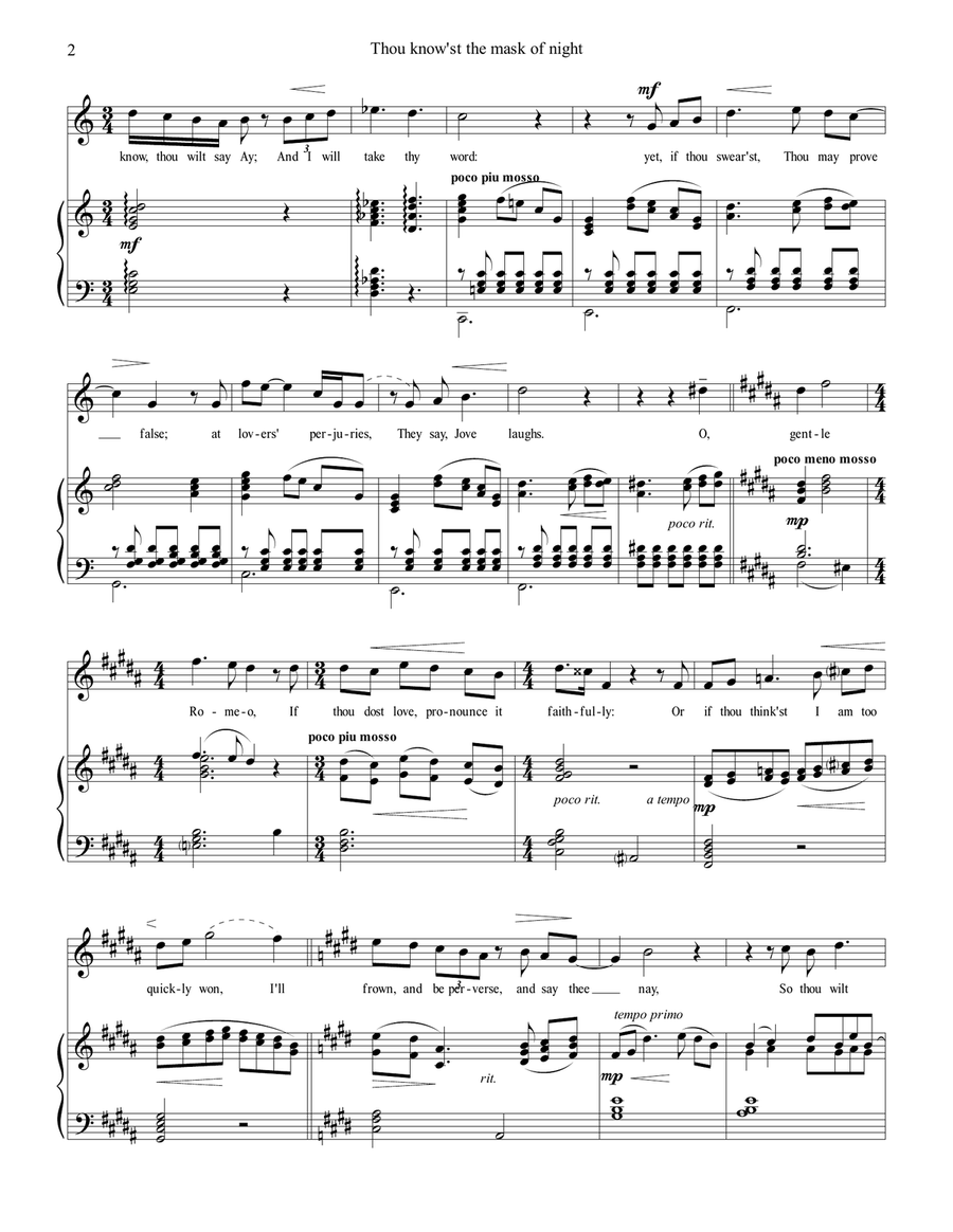 Juliet's Aria - Thou know'st the mask of night Soprano Voice scores gallery preview page 2