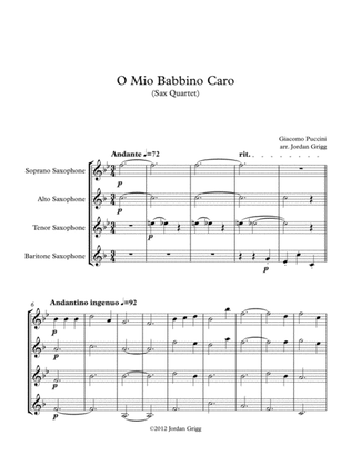 Book cover for O Mio Babbino Caro (Sax Quartet)