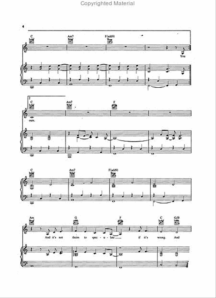 Ours Piano, Vocal, Guitar scores gallery preview page 3