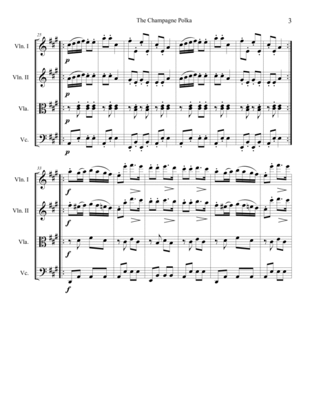 The Champange Polka for String Quartet