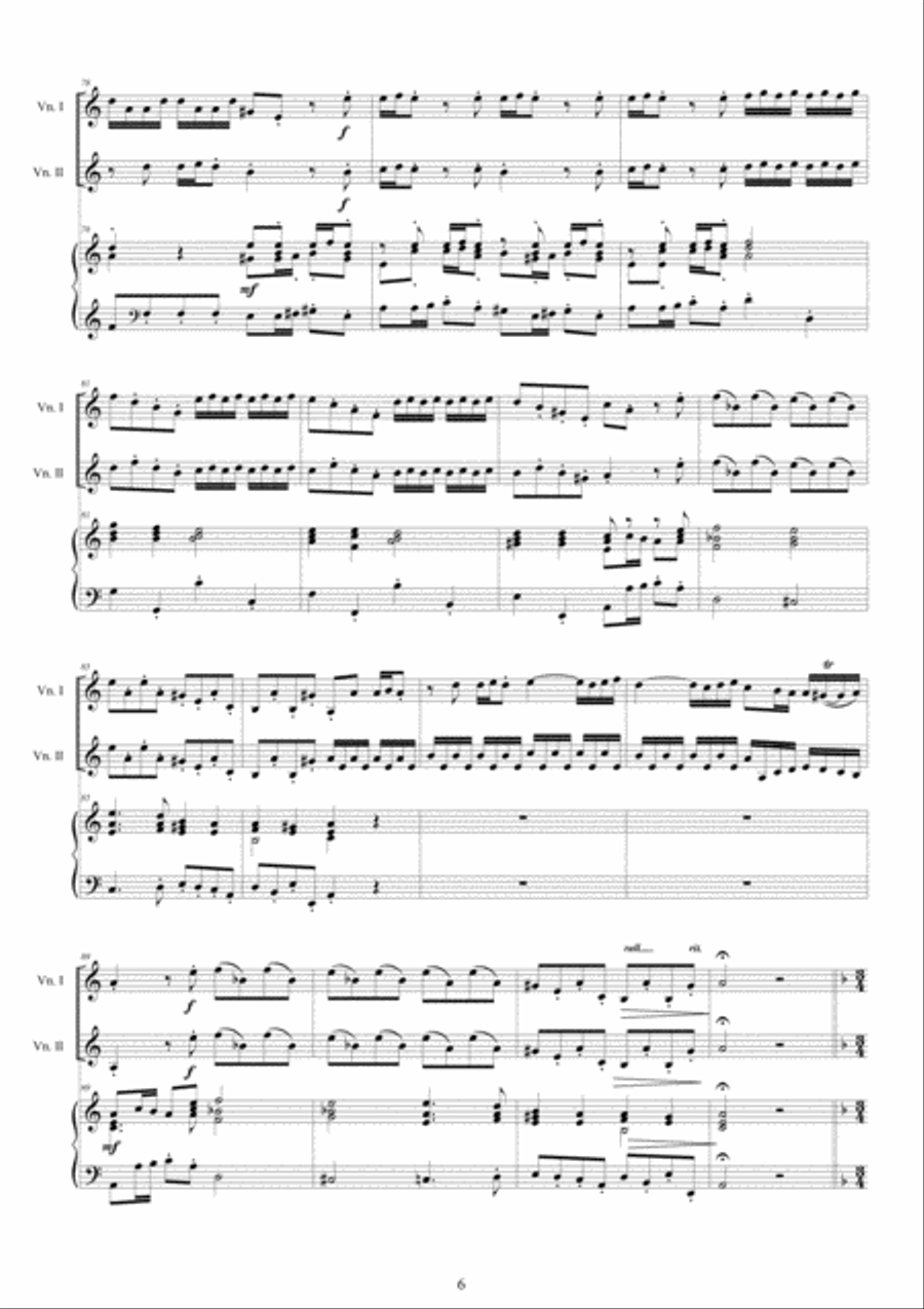 Vivaldi - Violin Concerto No.8 in A minor RV 522 Op.3 for Two Violins and Piano Violin Solo scores gallery preview page 6