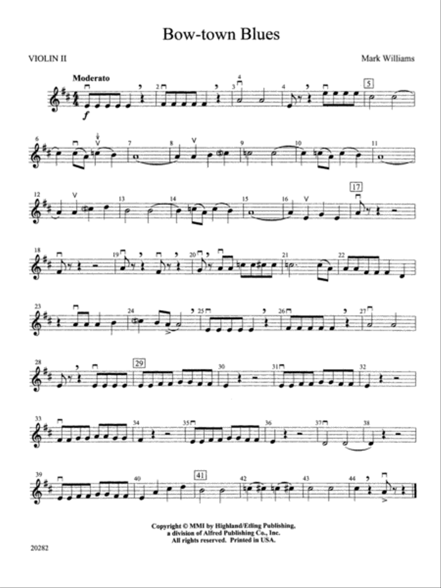 Bow-town Blues: 2nd Violin String Orchestra scores gallery preview page 1