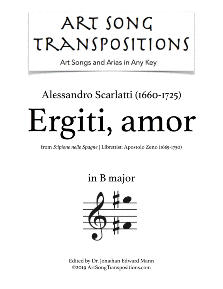 SCARLATTI: Ergiti, amor (transposed to B major)