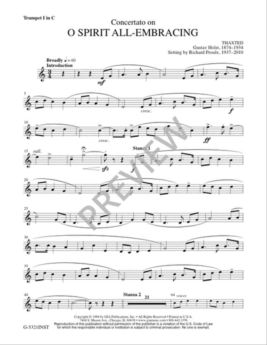 O Spirit All-Embracing - Full Score and Parts Horn scores gallery preview page 18