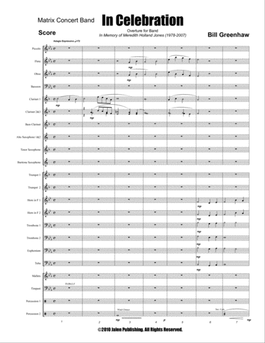 In Celebration Concert Band scores gallery preview page 2
