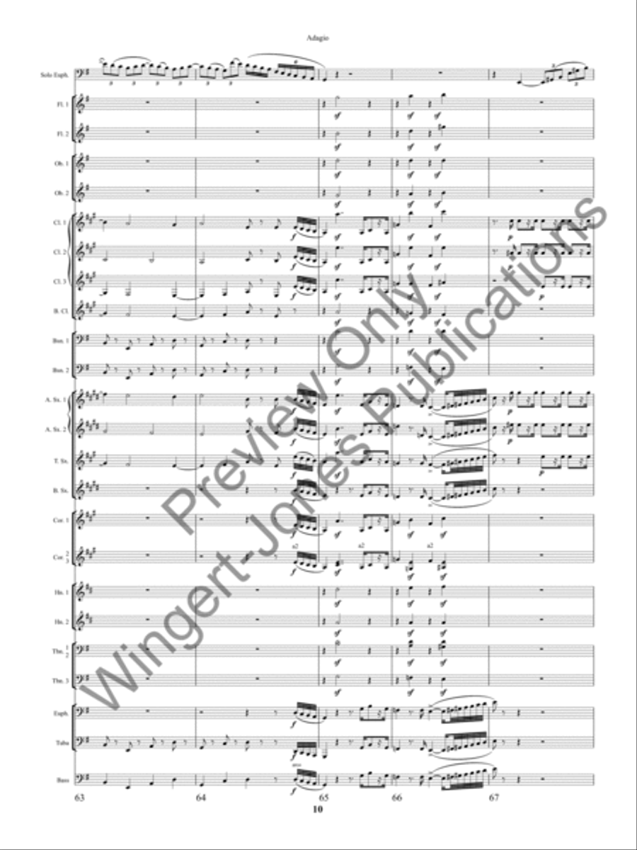 Adagio Solo Euphonium and Winds Concert Band scores gallery preview page 13