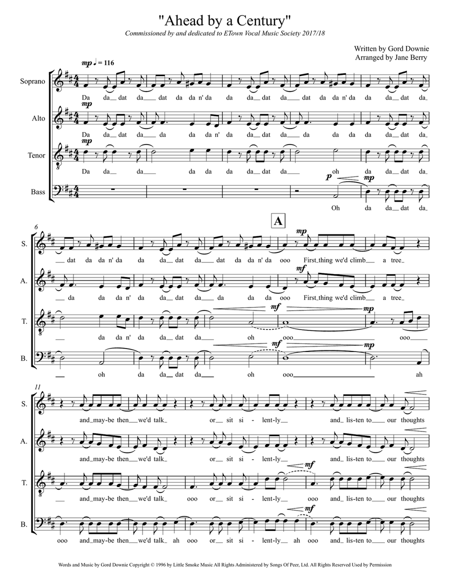 Ahead By A Century Ahead By A Century 4-Part scores gallery preview page 1