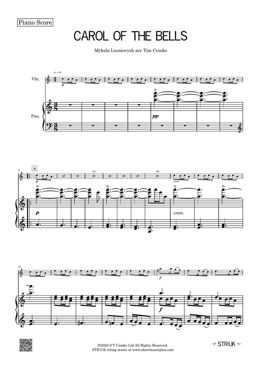 Carol of the Bells Carol of the Bells Violin Solo scores gallery preview page 2