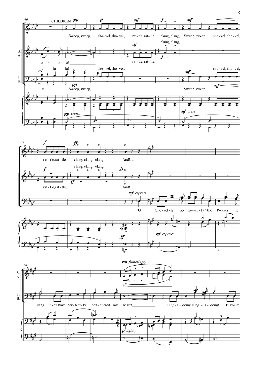 Three Nonsense Songs (SATB and optional childrens' choir) 4-Part scores gallery preview page 5